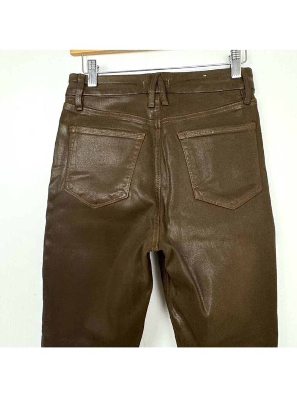 Good American GOOD LEGS COATED STRAIGHT JEANS LIGHT MOCHA 28 - Picture 7 of 14